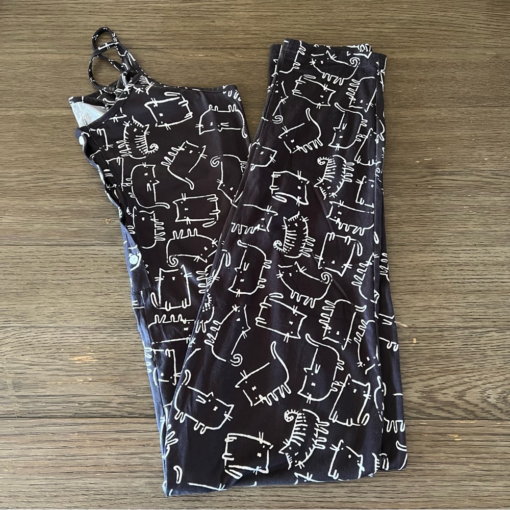 Cat Pattern 🐈‍⬛ Cami Jumpsuit Romper size M